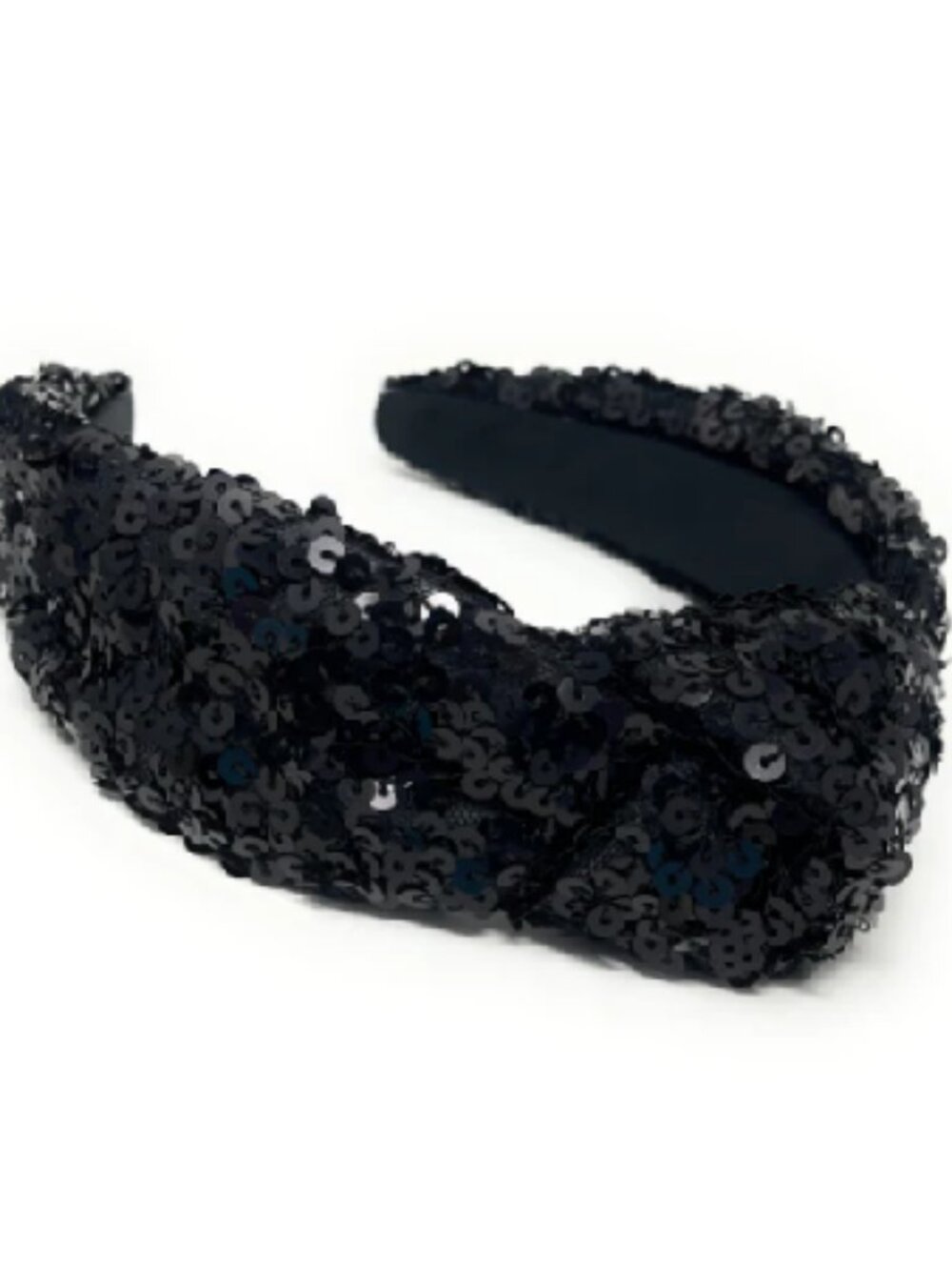 Black handmade sequin knotted headband